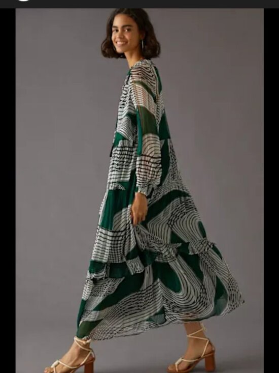 new ANTHROPOLOGIE the marias tiered maxi dress xl - Picture 2 of 2